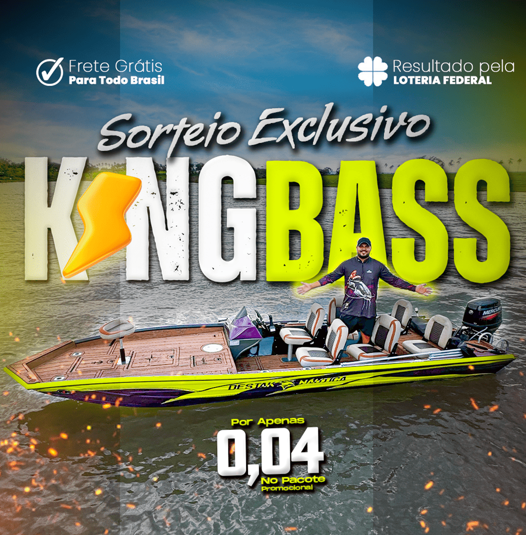 LANCHA KINGBASS 6.0 COMPLETA + CARRETINHA + ACESSÓRIOS